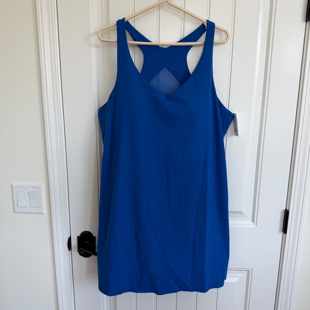 Spanx Booty Boost V Neck Dress Active Blue Women's 2X NWT athleisure - Picture 3 of 8